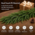 12FT Christmas Norfolk Pine Garland, Real Touch Artificial Greenery Garland, Realistic Faux Pine Garlands for, alternate view