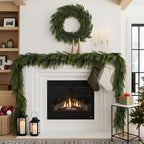 12FT Christmas Norfolk Pine Garland Real Touch Pine Artificial Garlands Faux Greenery Garland Winter Christmas, alternate