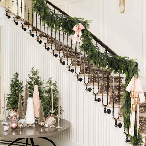 12FT Christmas Norfolk Pine Garland Real Touch Pine Artificial Garlands Faux Greenery Garland Winter Christmas, alternate