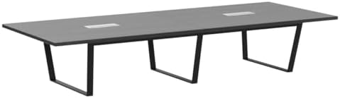 12FT Conference Table with Cable Management Grommets - Modern Rectangle Office Meeting/Boardroom Table with, alternate view 4