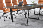 12FT Conference Table with Cable Management Grommets - Modern Rectangle Office Meeting/Boardroom Table with, alternate view 6