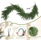 12FT Norfolk Pine Garland, Realistic Artificial Christmas Greenery Decor in Green, alternate view 2