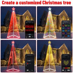 12FT Outdoor Christmas Tree - Smart Christmas Tree Outdoor Lighted Decoration, x-mas Star Tree Bluetooth App, alternate view