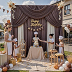 12ft x 10ft Brown Backdrop Curtains for Parties, Wrinkle Free 2 Panels Photo Backdrop Drapes Back Drop Cloth for, alternate