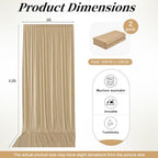 12ft x 10ft Champagne Backdrop Curtains for Parties, Wrinkle Free 2 Panels Photo Backdrop Drapes Back Drop Cloth, alternate