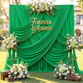 12ft x 10ft Green Backdrop Curtains for Parties, Wrinkle Free 2 Panels Photo Backdrop Drapes Back Drop Cloth for