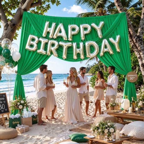 12ft x 10ft Green Backdrop Curtains for Parties, Wrinkle Free 2 Panels Photo Backdrop Drapes Back Drop Cloth for, alternate