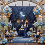 12ft x 10ft Navy Blue Backdrop Curtains for Parties, Wrinkle Free 2 Panels Photo Backdrop Drapes Back Drop Cloth, alternate