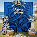 12ft x 10ft Royal Blue Backdrop Curtains for Parties, Wrinkle Free 2 Panels Photo Backdrop Drapes Back Drop