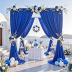 12ft x 10ft Royal Blue Backdrop Curtains for Parties, Wrinkle Free 2 Panels Photo Backdrop Drapes Back Drop, alternate view 7