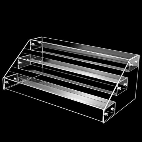 12in 3 Tier Acrylic Riser, Clear Display Organizer, Cupcake Stand & Shelves in transparent