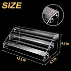 12in 3 Tier Acrylic Riser, Clear Display Organizer, Cupcake Stand & Shelves in transparent, alternate view 2
