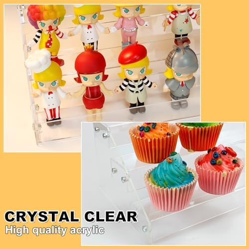 12in 3 Tier Acrylic Riser, Clear Display Organizer, Cupcake Stand & Shelves in transparent, alternate view 6