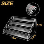 12in 4 Tier Acrylic Riser, Clear Display Organizer, Cupcake Stand & Shelves in transparent, alternate view 2