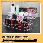 12in 4 Tier Acrylic Riser, Clear Display Organizer, Cupcake Stand & Shelves in transparent, alternate view 5