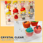 12in 4 Tier Acrylic Riser, Clear Display Organizer, Cupcake Stand & Shelves in transparent, alternate view 6