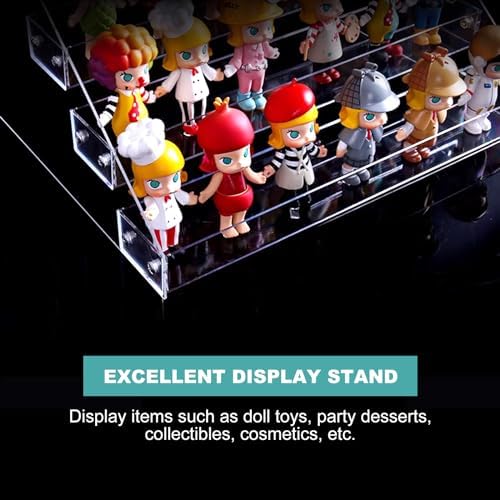 12in 4 Tier Acrylic Riser, Clear Display Organizer, Cupcake Stand & Shelves in transparent, alternate view 7
