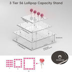 12in Cake Pop Stand Acrylic Cakepop Display Stand, Tree Clear Lollipop Holder,3 Tier Display Tower for Sweets,56, alternate