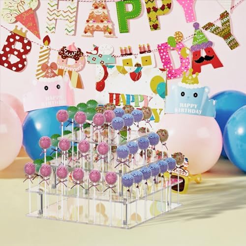 12in Cake Pop Stand Acrylic Cakepop Display Stand, Tree Clear Lollipop Holder,3 Tier Display Tower for Sweets,56, alternate