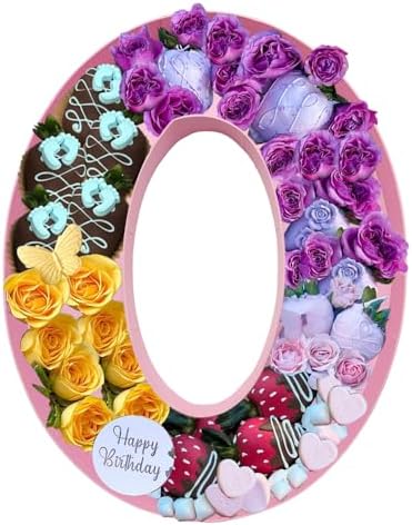 12inch Cardboard Number Fillable Food Tray Box for Charcuterie, Cupcake Arrangement, Birthday Anniversary (Pink
