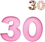 12inch Cardboard Number Fillable Food Tray Box for Charcuterie, Cupcake Arrangement, Birthday Anniversary (Pink, alternate
