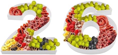12inch Cardboard Number Fillable Food Tray Box for Charcuterie, Cupcake Arrangement, Birthday Anniversary