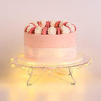 12inch Clear Round Cake Stand with String Lights in Clear