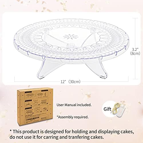 12inch Clear Round Cake Stand with String Lights in Clear, alternate view 2
