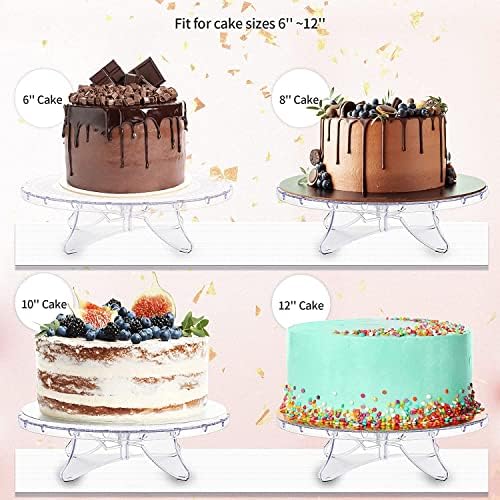 12inch Clear Round Cake Stand with String Lights in Clear, alternate view 3