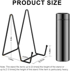 12Pack Black Metal Square Easel Stands Bulk 6in Plate Photo Display Holders in Black-12Pack, alternate view 3
