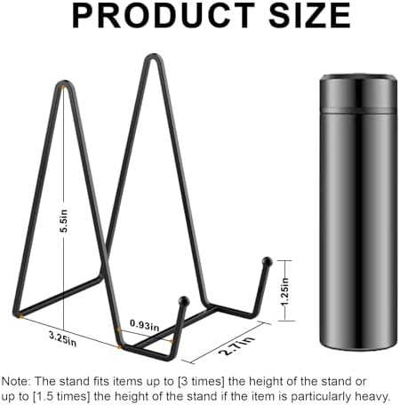 12Pack Black Metal Square Easel Stands Bulk 6in Plate Photo Display Holders in Black-12Pack, alternate view 3