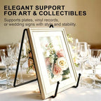 12Pack Black Metal Square Easel Stands Bulk 6in Plate Photo Display Holders in Black-12Pack, alternate view 5