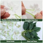 12Pack Wisteria Hanging Flower Garland 3.6Ft Artificial Arch Flower White in White, alternate view 6