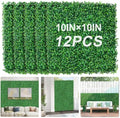 12Pcs 10" x 10" Grass Wall Panels, Anti-Fade Greenery Wall