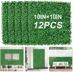 12Pcs 10" x 10" Grass Wall Panels, Anti-Fade Greenery Wall