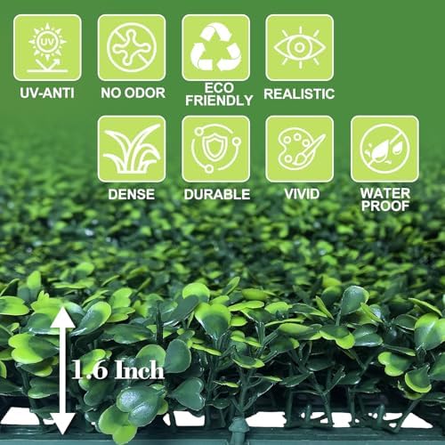 12Pcs 10" x 10" Grass Wall Panels, Anti-Fade Greenery Wall, alternate view 3