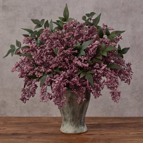 12Pcs 17In Faux Berry Stems, Artificial Nandina Branches Fall Decor