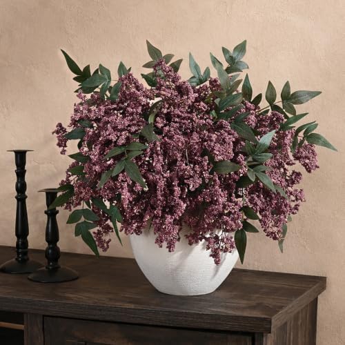12Pcs 17In Faux Berry Stems, Artificial Nandina Branches Fall Decor, alternate view 2