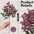 12Pcs 17In Faux Berry Stems, Artificial Nandina Branches Fall Decor, alternate view 3