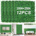 12Pcs 20" x 20" Grass Wall Panels, Anti-Fade Greenery Wall
