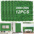 12Pcs 20" x 20" Grass Wall Panels, Anti-Fade Greenery Wall