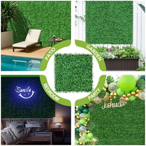 12Pcs 20" x 20" Grass Wall Panels, Anti-Fade Greenery Wall, alternate view 6