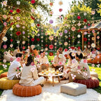 12Pcs 72Ft Wildflower Garland with Bow Hanging Flower Wall Backdrop, alternate view 5