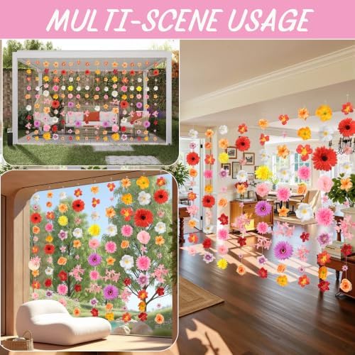 12PCS 78.2Ft Flower Garlands Hanging Flowers with Hooks for Home Garden Wall Arch Decor, alternate view 2
