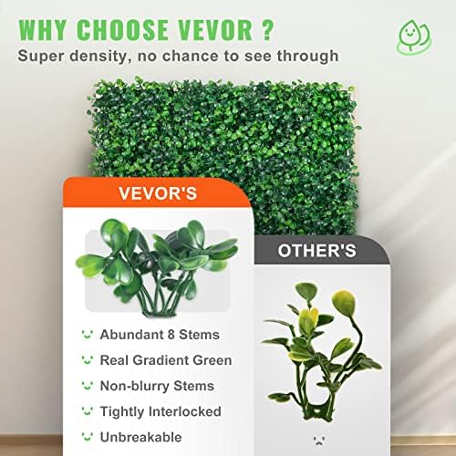 12PCS Artificial Boxwood Panels, 20 x 20 inch Boxwood Hedge Wall Panels Artificial Grass Backdrop Wall, 1.6 in, alternate