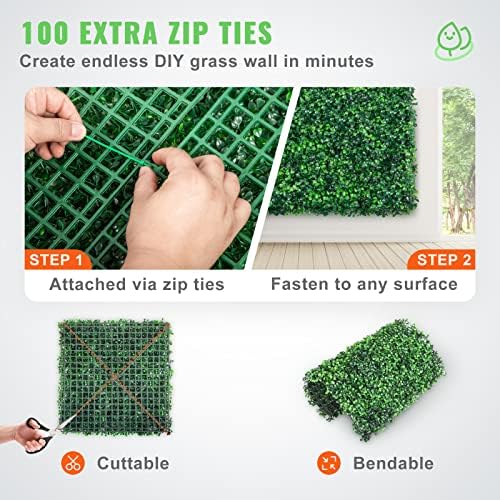12PCS Artificial Boxwood Panels, 20 x 20 inch Boxwood Hedge Wall Panels Artificial Grass Backdrop Wall, 1.6 in, alternate
