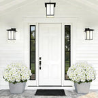 12PCS Artificial Geraniums for Outdoors, Fake Silk White Flowers, alternate view 3