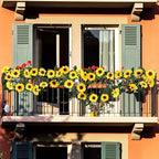 12PCS Artificial Sunflower Garland, 7.5ft/Strand Silk Sunflowers Hanging Vines Flowers with Green Leaves for, alternate view