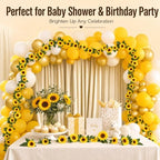 12PCS Artificial Sunflower Garland, 7.5ft/Strand Silk Sunflowers Hanging Vines Flowers with Green Leaves for, alternate view