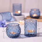 12Pcs Assorted Blue Votive Candle Holders, Tea Lights Candle Holder for Wedding Decor, Blue Candle Holders for, alternate